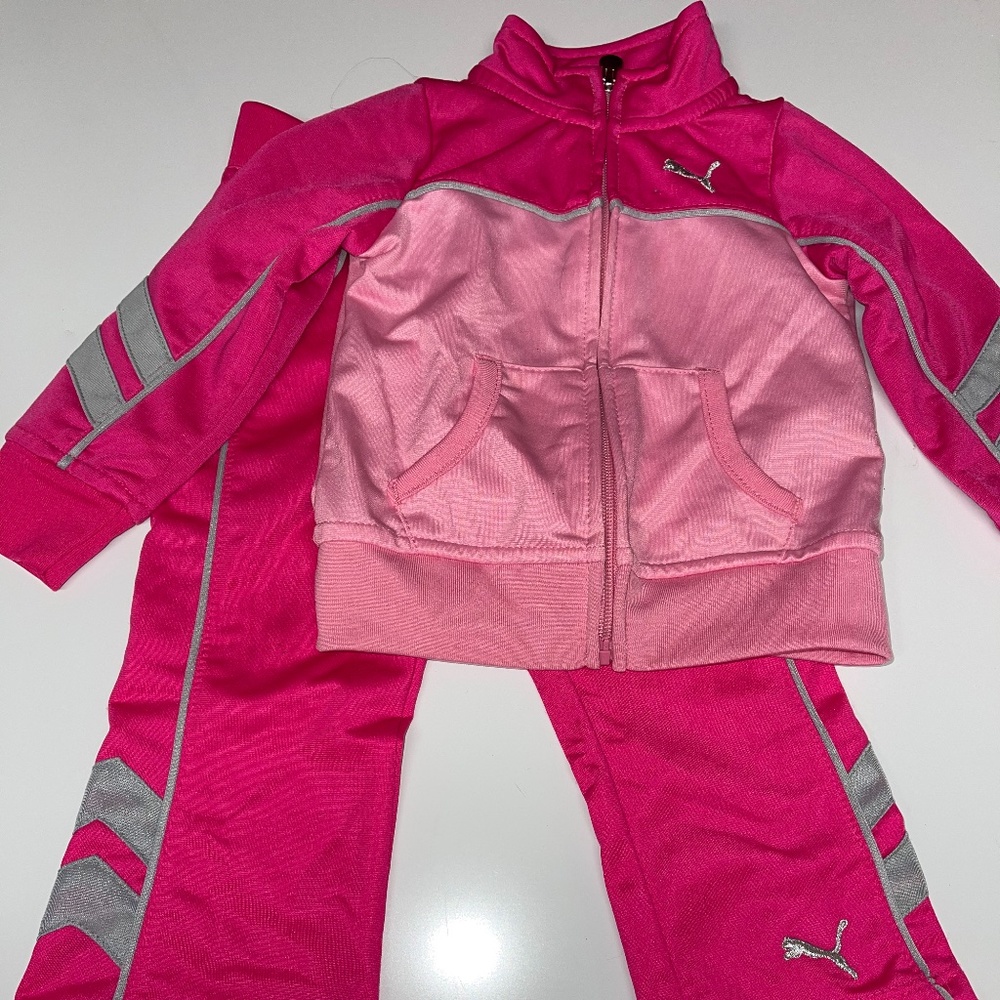 SPORT LIFESTYLE girls pink jogger suit size 18M